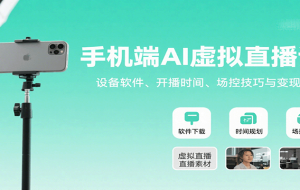 手机端AI虚拟直播课：设备软件、开播时间、场控技巧与变现方式