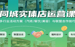 同城实体店运营课：多行业活动方案（汽修/餐饮/美容）与联盟合作技巧