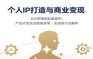 个人IP打造与商业变现，从IP原理到起盘盈利、产品开发及流量裂变等实战技巧全解析