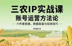 （15864期）三农IP实战课：账号运营方法论，六件套搭建，数据复盘与投放技巧