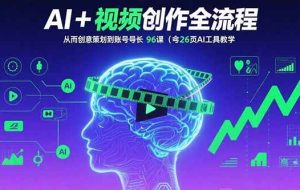 （15869期）AI+短视频创作全流程：从创意策划到账号增长，96节课(含26项AI工具教学)