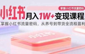 （15885期）小红书月入1W+变现课程：掌握小红书流量密码，从养号到带货全流程盈利