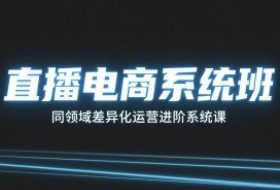 直播电商系统班，同领域差异化运营进阶系统课