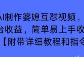 利用AI制作婆媳互怼视频，实现多平台收益，简单易上手收入可观【附带详细教程和指令】