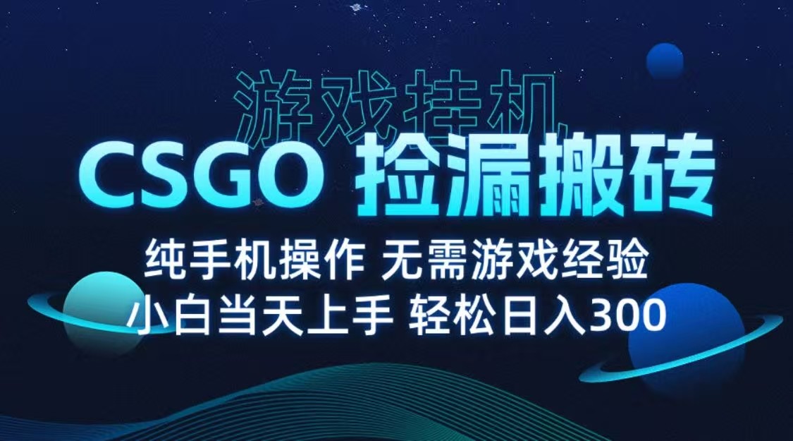 9月最新游戏搬砖，CSGO纯自动运行，不需要玩游戏，实现真自动运行，月入1W+