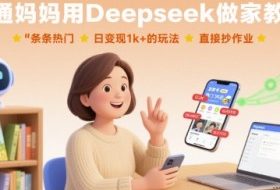 普通妈妈用Deepseek做家教号，条条热门，日变现1k+的玩法，直接抄作业