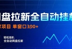 网盘拉新全自动挂G，独家项目，全自动运行完成拉新做任务，单窗口3张+【揭秘】
