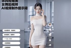 抹胸短裙美女舞蹈视频AI视频制作提示词（含绘图词、视频词）+视频教程