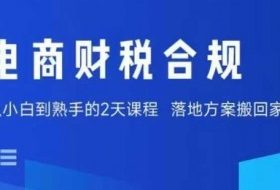 电商财税合规线下课，适合老板+财务，教你规避涉税风险，实现低成本合规经营