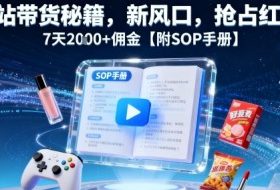 B站带货秘籍，新风口，抢占红利，7天2k+佣金【附SOP手册】