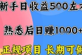 全年可变现项目，收益高无门槛，正规项目，长期可做，一天收益1k+一台电脑在家创业【揭秘】