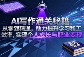 AI写作通关秘籍，从零到精通，助力提升学习和工作效率，实现个人成长与职业变现