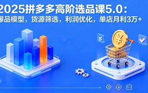 （16019期）2025拼多多高阶选品课5.0：爆品模型，货源筛选，利润优化，单店月利3万+