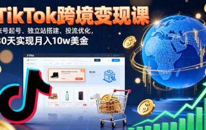 （16034期）TikTok跨境变现课：账号起号、独立站搭建、投流优化，30天实现月入10w美金