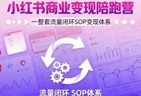 小红书商业变现陪跑营，轻IP矩阵 私域获客 聚光投流，一整套流量闭环SOP变现体系