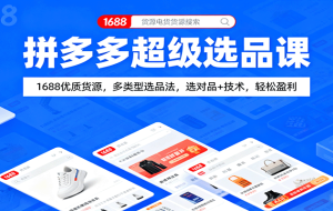 拼多多超级选品课：1688优质货源，多类型选品法，选对品+技术，轻松盈利