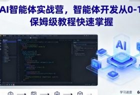 AI智能体实战营，智能体开发从0-1，保姆级教程快速掌握