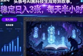 头条号AI黑科技生成奇异故事，稳定日入3张，每天半小时