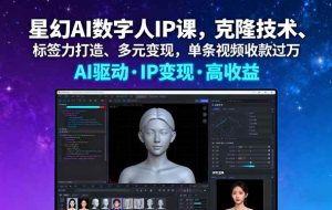 （16051期）星幻AI数字人IP课，克隆技术、标签力打造、多元变现，单条视频收款过万