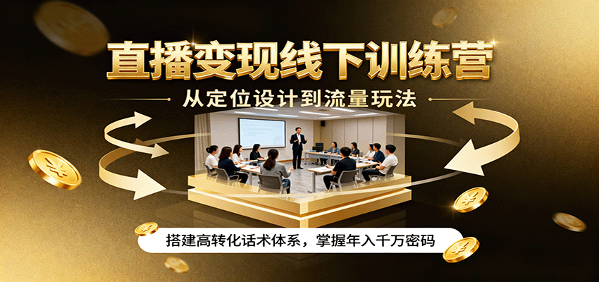 直播变现线下训练营,从定位设计到流量玩法,搭建高转化话术体系,掌握年入千万密码 直播变现线下训练营,从定位设计到流量玩法,搭建高转化话术体系,掌握年入千万密码