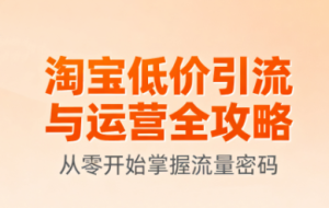 淘宝低价引流与运营全攻略（更新9月）