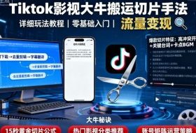Tiktok影视大牛搬运切片手法，详细玩法教程