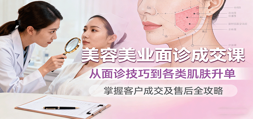 美容美业面诊成交课,从面诊技巧到各类肌肤升单,掌握客户成交及售后全攻略 美容美业面诊成交课,从面诊技巧到各类肌肤升单,掌握客户成交及售后全攻略