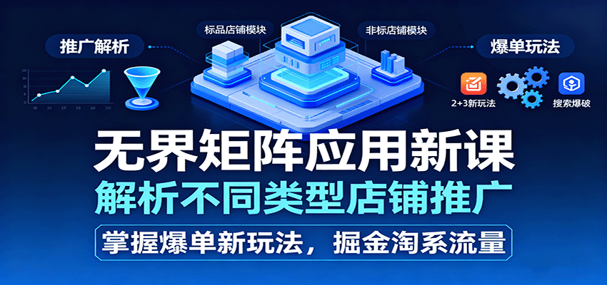 无界矩阵应用新课,解析不同类型店铺推广,掌握爆单新玩法,掘金淘系流量 无界矩阵应用新课,解析不同类型店铺推广,掌握爆单新玩法,掘金淘系流量