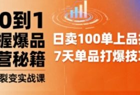 抖音小店爆品打造与矩阵裂变实战课，从0到1掌握爆品运营秘籍