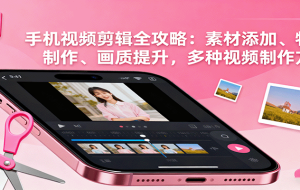 手机视频剪辑全攻略：素材添加、特效制作、画质提升，多种视频制作方法