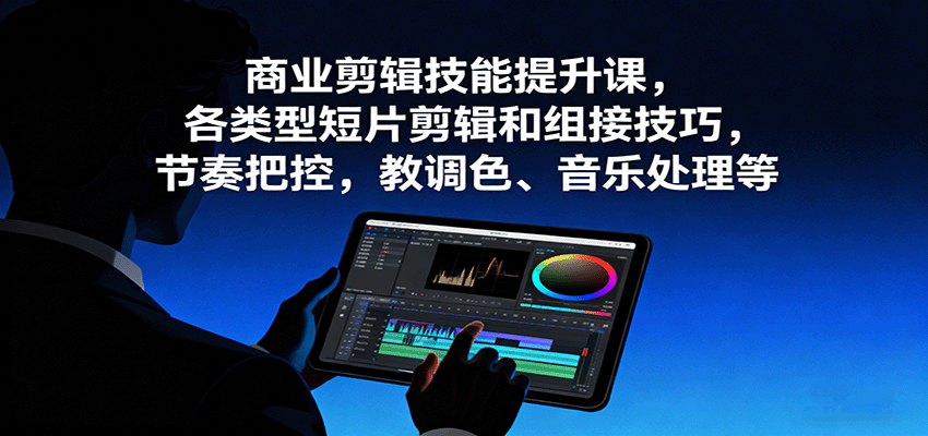 商业剪辑技能提升课,各类型短片剪辑和组接技巧,节奏把控,教调色、音乐处理等 商业剪辑技能提升课,各类型短片剪辑和组接技巧,节奏把控,教调色、音乐处理等