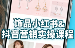 抖音+小红书饰品卖货：货源、开店、内容全教会
