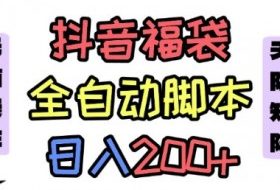 抖音全自动抢福袋项目，蓝海赛道，新手小白一天轻松200+，看完直接可以上手【揭秘】