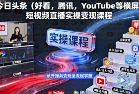 今日头条（好看，腾讯，YouTube等横屏）短视频直播实操变现课程