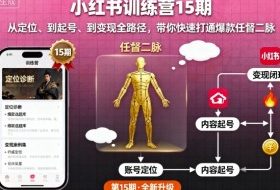 小红书训练营15期，从定位、到起号、到变现全路径，带你快速打通爆款任督二脉