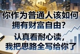 付费文章：你作为普通人该如何拥有财富自由？认真看耐心读，我把思路全写给你了
