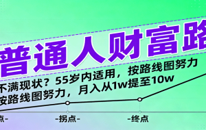 普通人财富路：不满现状？55岁内适用，按路线图努力，月入从1w提至10w