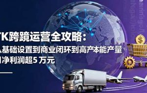 （16179期）TK跨境运营全攻略：从基础设置到商业闭环到低成本量产，月净利润超5万美元