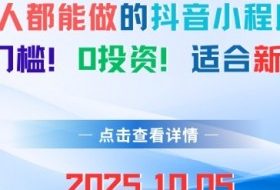 人人都能做的抖音小程序，0门槛0成本，适合新手
