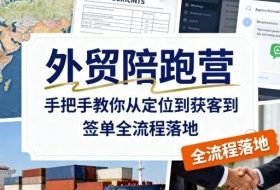外贸陪跑营，手把手教你从定位到获客到签单全流程落地