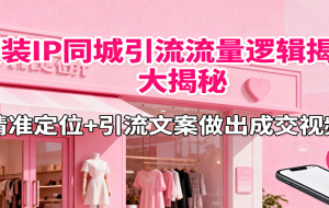 （16189期）服装类短视频变现课，50个钩子模板+50条爆款文案+同城引流，月变现10w+