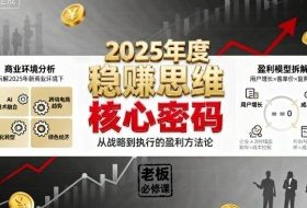 2025年度稳賺思维老板创业营，拆解2025年新商业环境下，企业实现持续盈利的核心密码