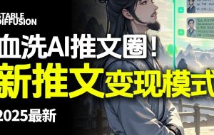 最新AI动态电影漫画小说推文，全流程实操教学，小白也能月入1万+