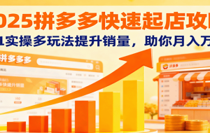 2025拼多多快速起店攻略，0-1实操多玩法提升销量，助你月入万元