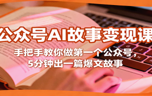 公众号AI故事变现课，手把手教你做第一个公众号，5分钟出一篇爆文故事