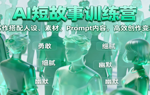AI短故事训练营：写作搭配人设、素材、Prompt内容，高效创作变现