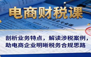电商财税课：剖析业务特点，解读涉税案例，助电商企业明晰税务合规思路