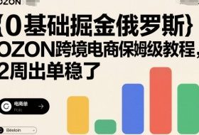 0基础掘金俄罗斯，OZON跨境电商保姆级教程，2周出单稳了