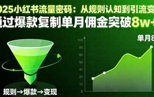 （16257期）2025小红书流量密码：从规则认知到引流变现，通过爆款复制单月佣金突破8w+