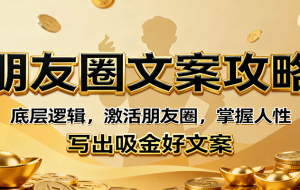 朋友圈文案攻略：底层逻辑，激活朋友圈，掌握人性，写出吸金好文案